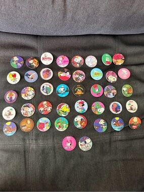 Vintage Peanuts Pogs / Tazos Lot - Colorful Snoopy Collectibles